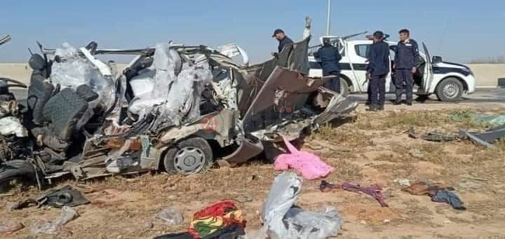 أشخاص من قرية واحدة بأسيوط في حادث سيارة بليبيا 