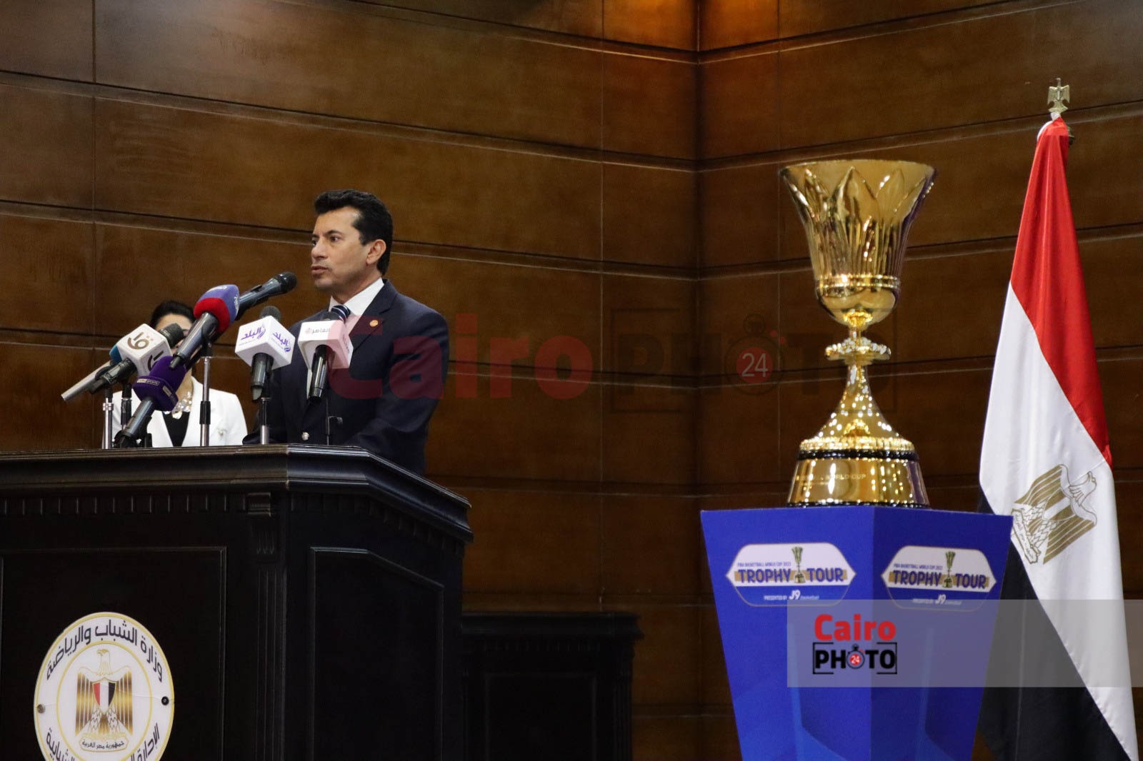 المؤتمر الصحفي الخاص بزيارة كأس العالم لكرة السلة إلى القاهرة (19)