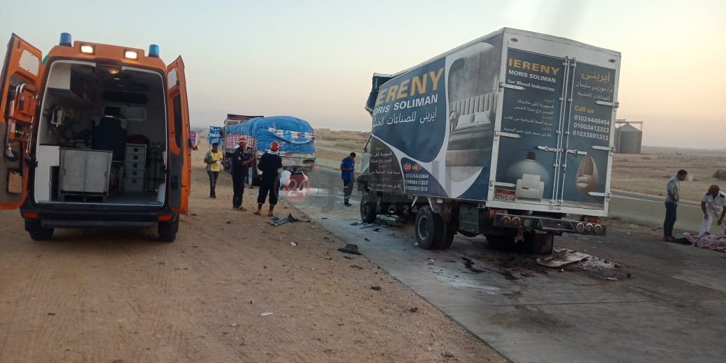 مصرع شخصين وإصابة آخر في حادث تصادم بالفيوم