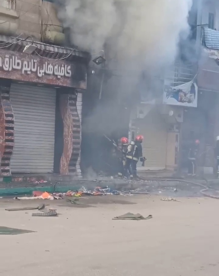حريق محل ملابس فى الإسكندرية 