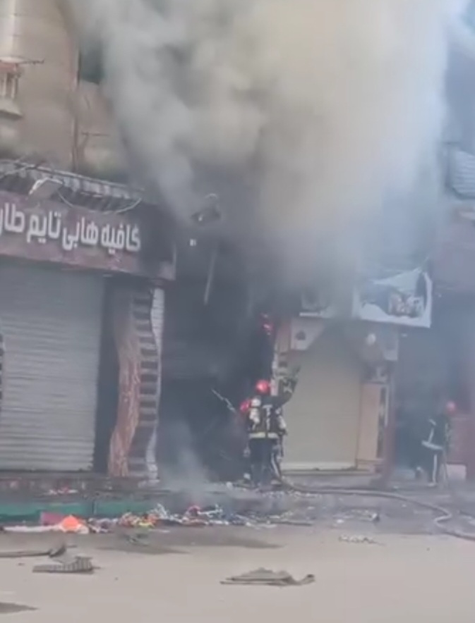 حريق محل ملابس فى الإسكندرية 