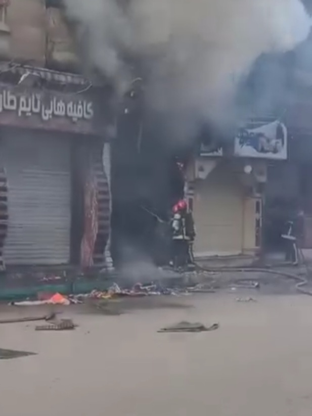 حريق محل ملابس فى الإسكندرية 
