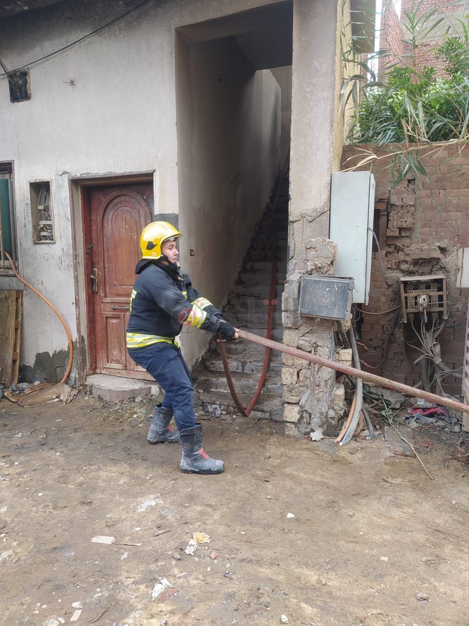 حريق مصنع مراتب بالبدرشين