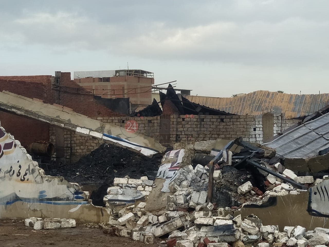 حريق مصنع مراتب بالبدرشين