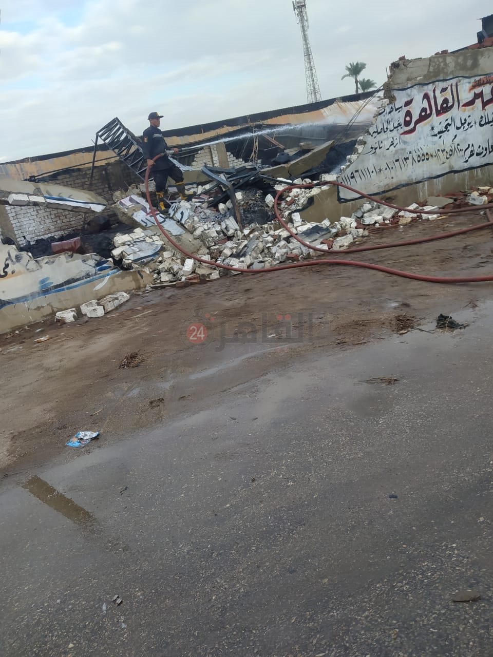 حريق مصنع مراتب بالبدرشين