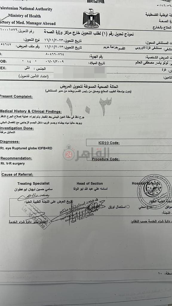 تقرير تحويل الحالة للخارج