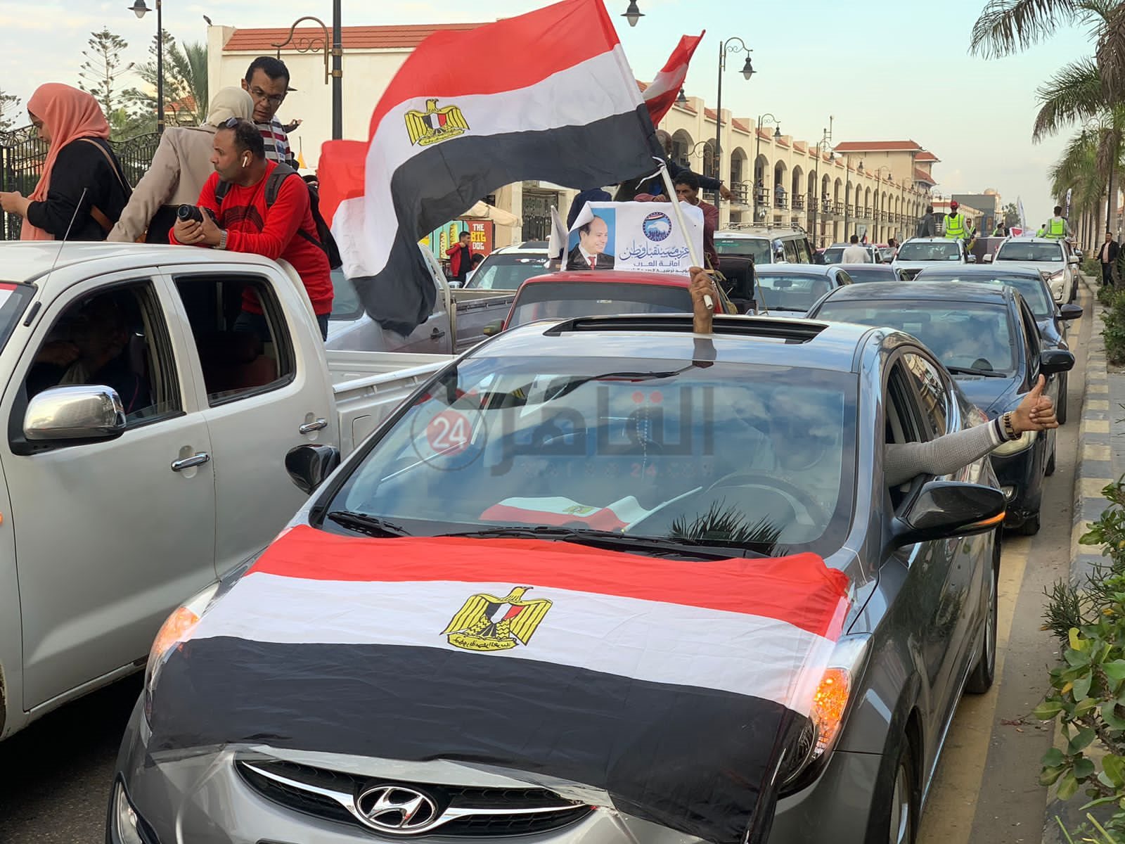 احتفالات عارمة بفوز الرئيس السيسي ببورسعيد