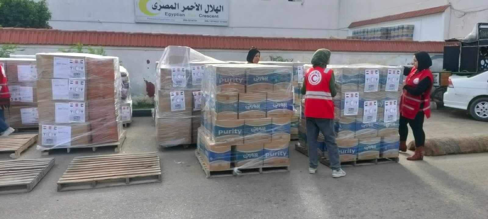 قافلة المصري تتحرك لمساعدة أهالي غزة