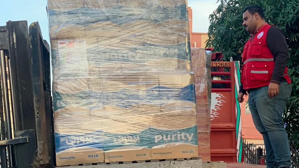 قافلة المصري تتحرك لمساعدة أهالي غزة - قص