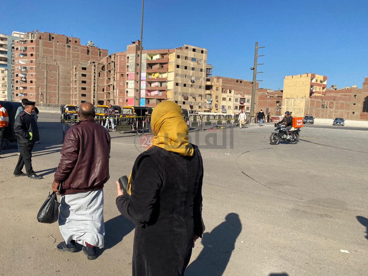 تكدس مروري بمنطقة البراجيل اعلي الطريق الدائري 1