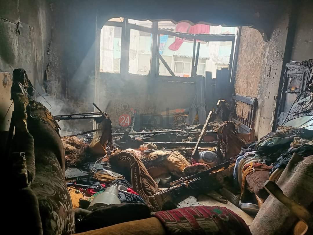 النيران تلتهم وحدة سكنية ببورسعيد