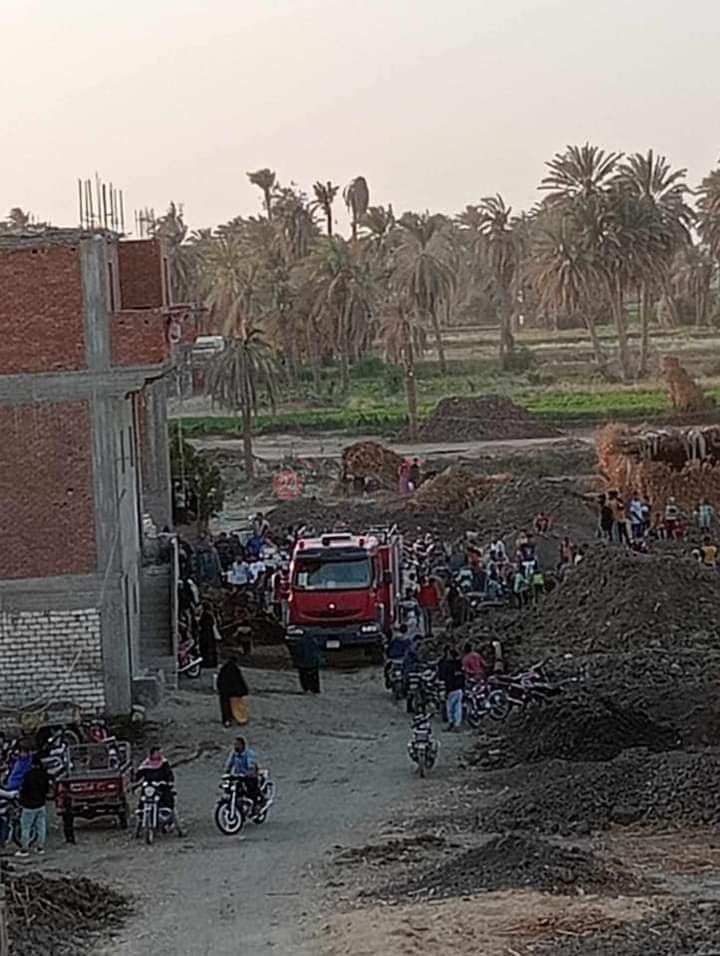 احتراق مزرعه ماشيه في الفيوم 