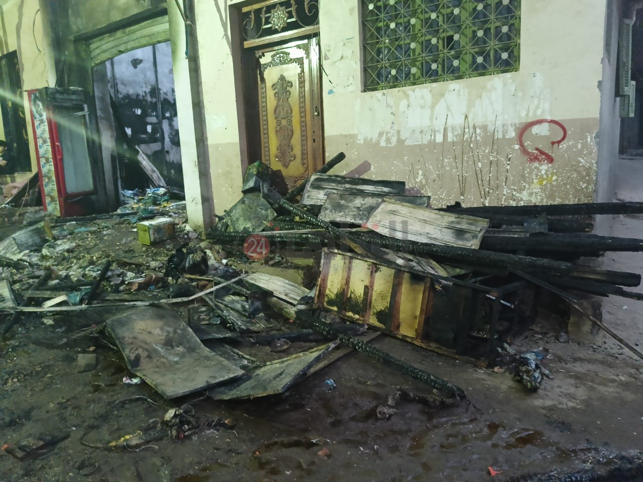 حريق سوبر ماركت في الفيوم  