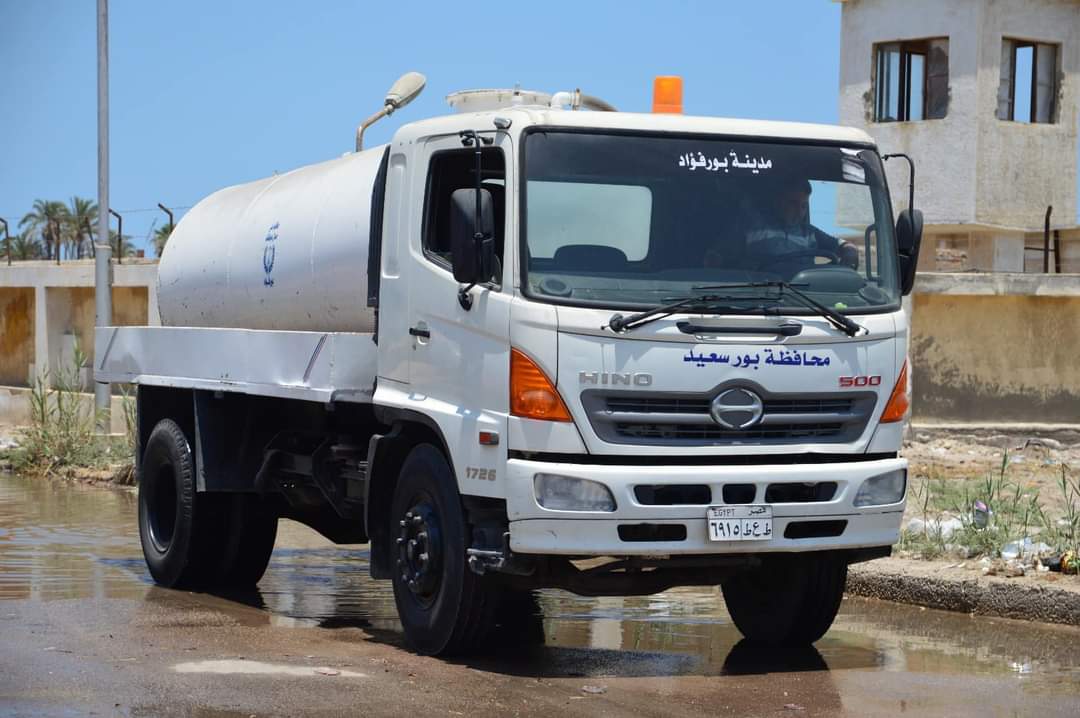 انفجار خط مياه الشرب ببورفؤاد