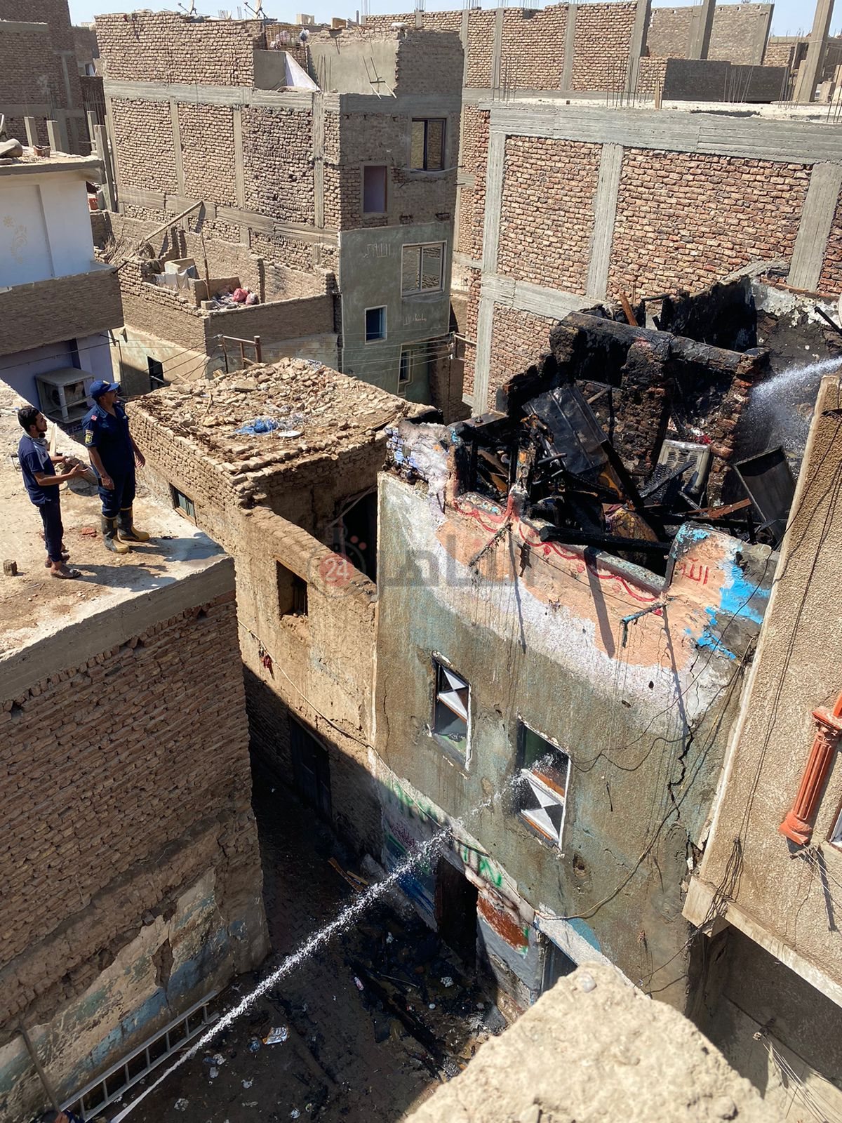 حريق منزل في الأقصر