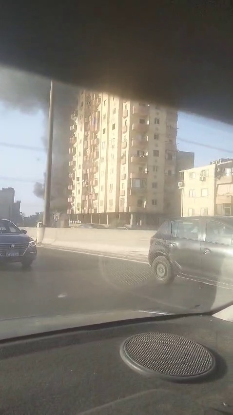 حريق بالقرب من منطقة أرض اللواء