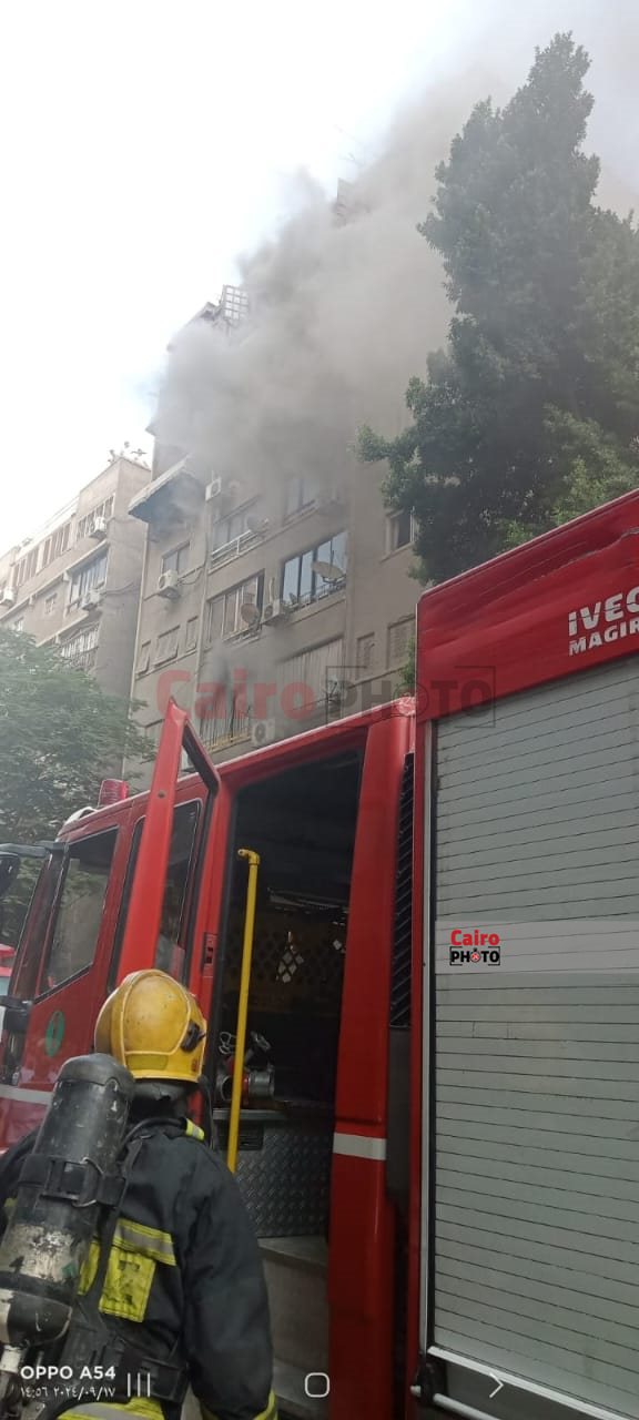 حريق في عقار مكون من 7 طوابق بمحيط معهد القلب في إمبابة (2)