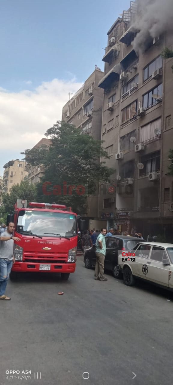 حريق في عقار مكون من 7 طوابق بمحيط معهد القلب في إمبابة (1)