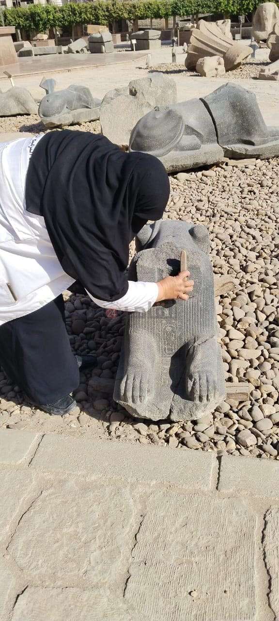 الآثار تبدأ في صيانة القطع الأثرية بمتحف المسلة بالمطرية (1)