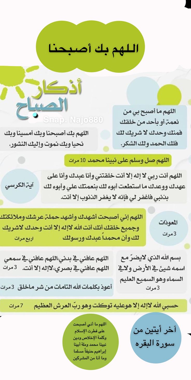 أذكار الصباح كاملة مكتوبة وبالصور