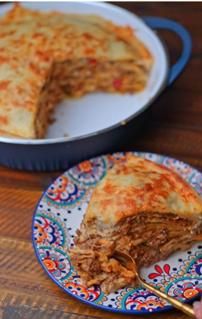 صينية الكريب باللحمة المفرومة