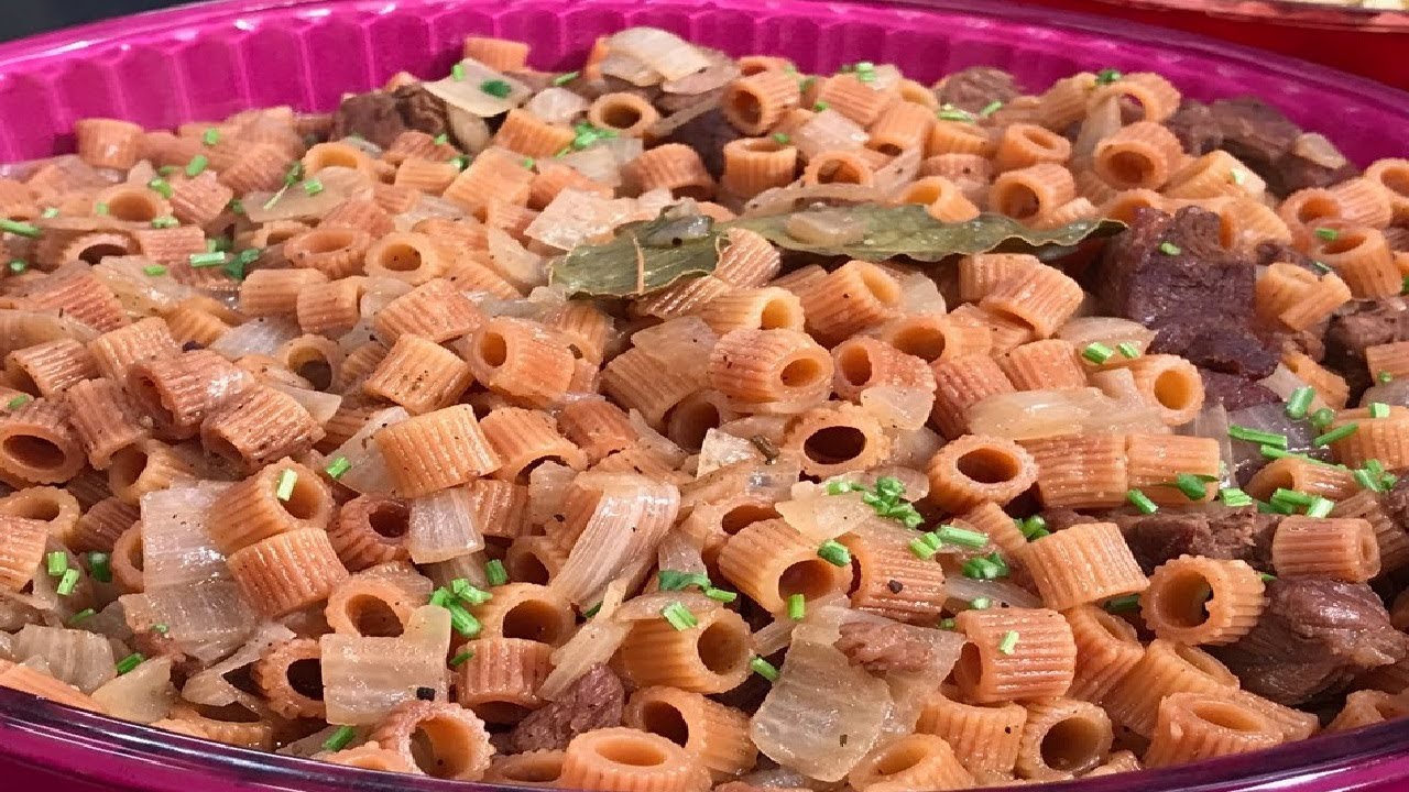 طريقة عمل مكرونة مبكبكة مع كباب الحلة