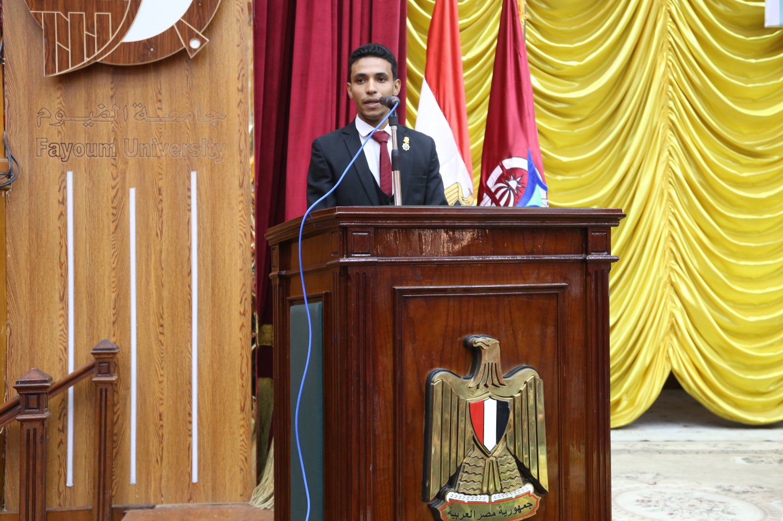 اختيار الطالب محمود سيف رئيسًا لاتحاد طلاب جامعة الفيوم