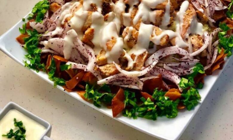  طريقة عمل فتة الشاورما بصوص الزبادي