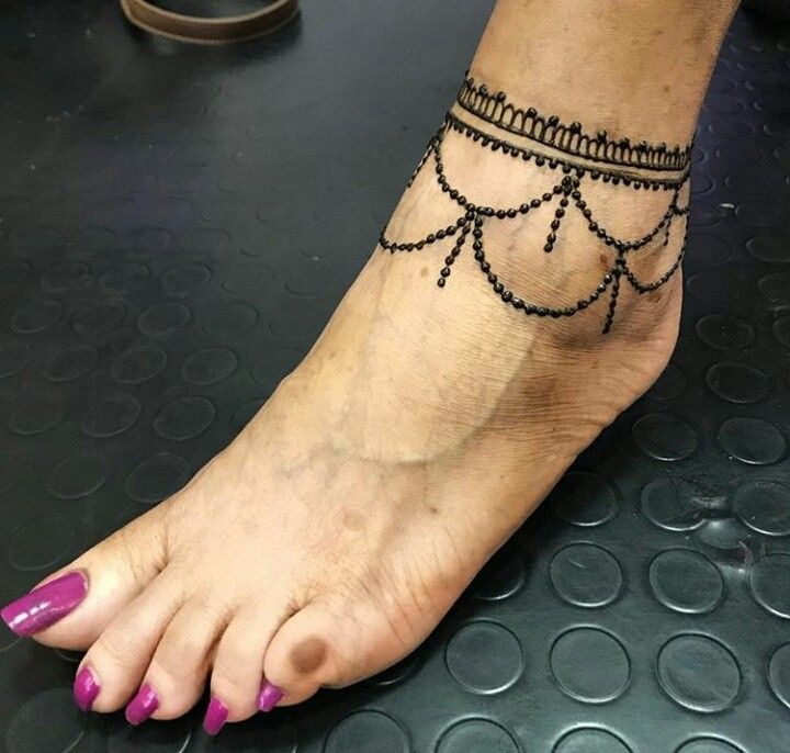 رسومات حنة على الرجل خلخال