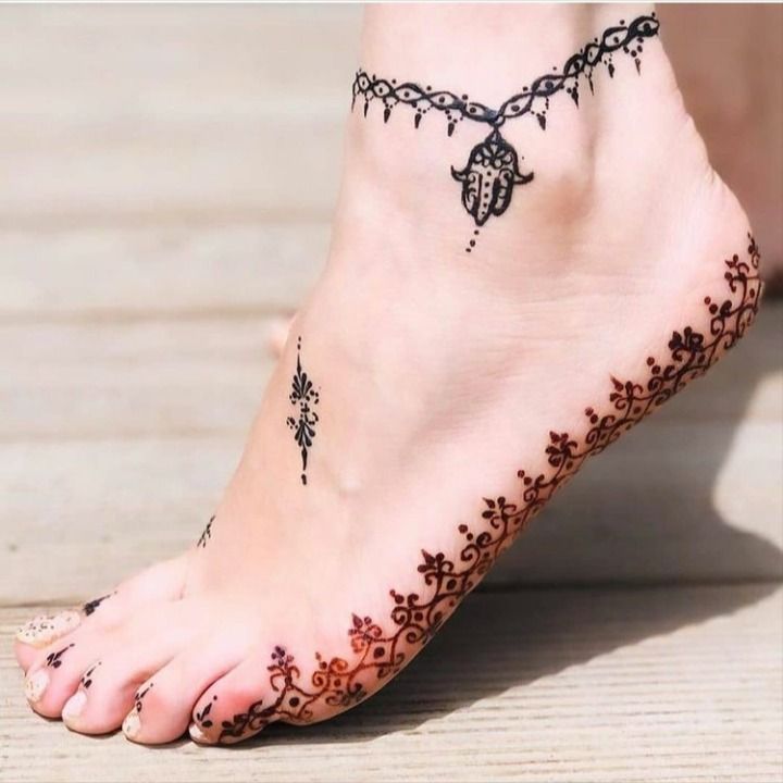 رسومات حنة على الرجل خلخال