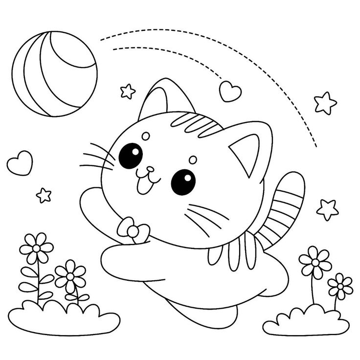 رسمة قطة للأطفال