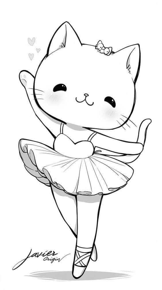 رسمة قطة للأطفال