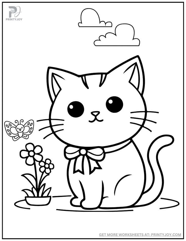 رسمة قطة للأطفال