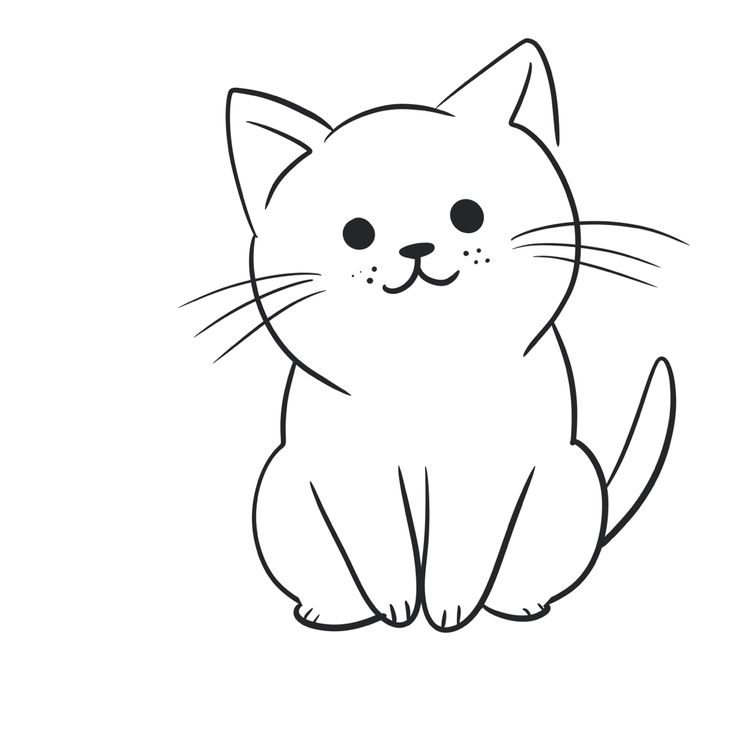 رسم قطة كيوت سهلة