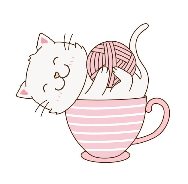 رسم قطة ملونة