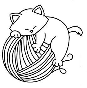 رسم قطة ملونة