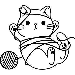 رسم قطة ملونة