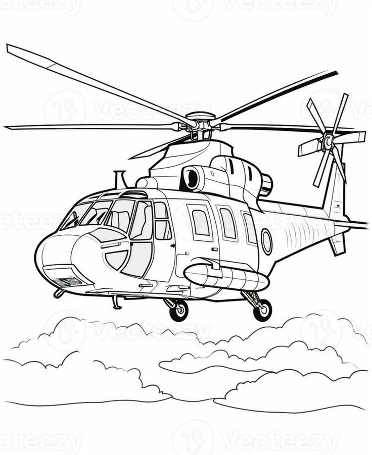 رسم طائرة هليكوبتر للأطفال