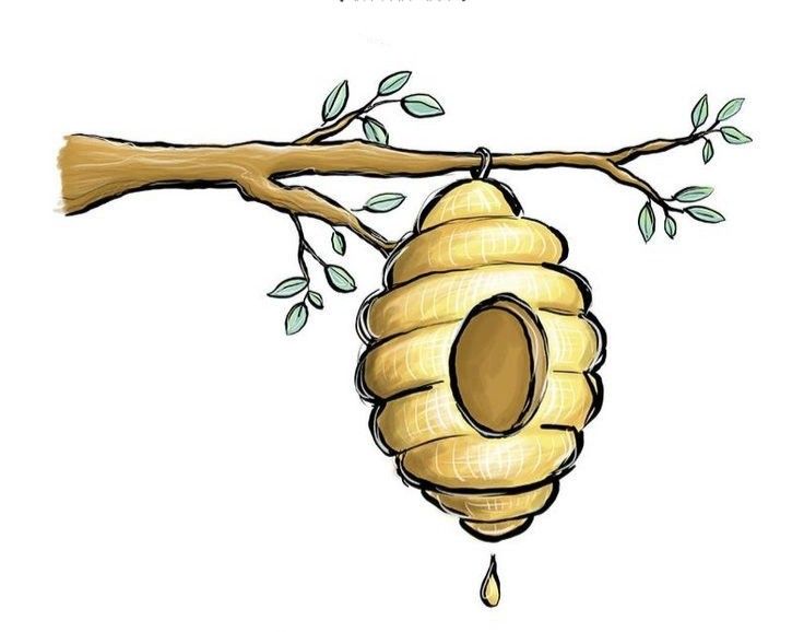 رسم نحلة على زهرة