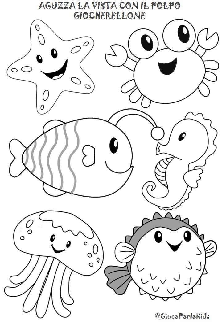 رسومات الأسماك والكائنات البحرية المتضررة