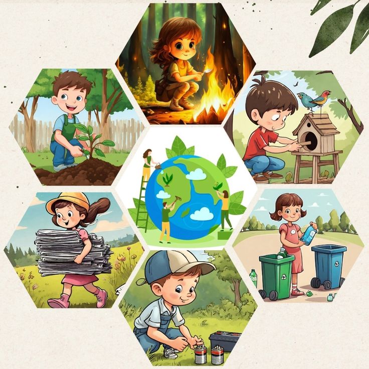 رسومات عن البيئة النظيفة للتلوين