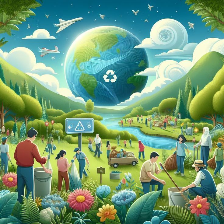 رسومات عن البيئة النظيفة للتلوين