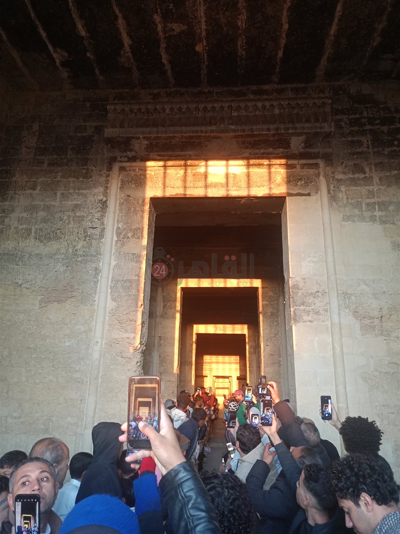 لحظه تعامد الشمس على معبد قارون