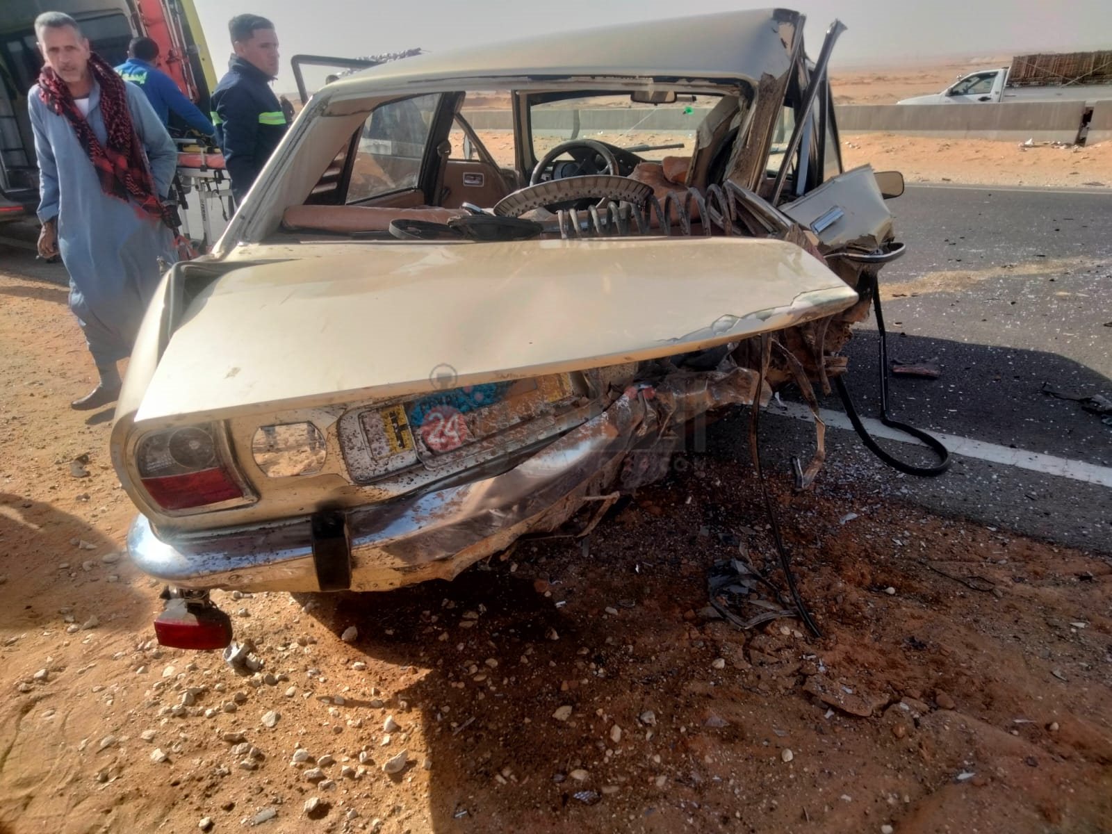 حادث تصادم سيارتي ملاكي بالفيوم