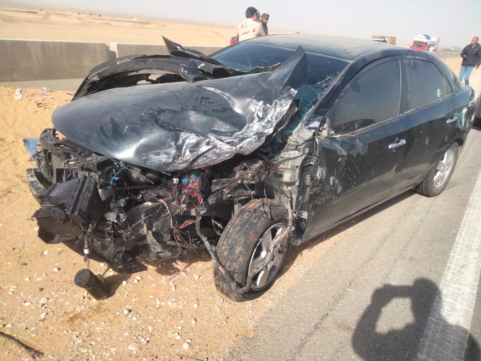 حادث تصادم سيارتي ملاكي بالفيوم