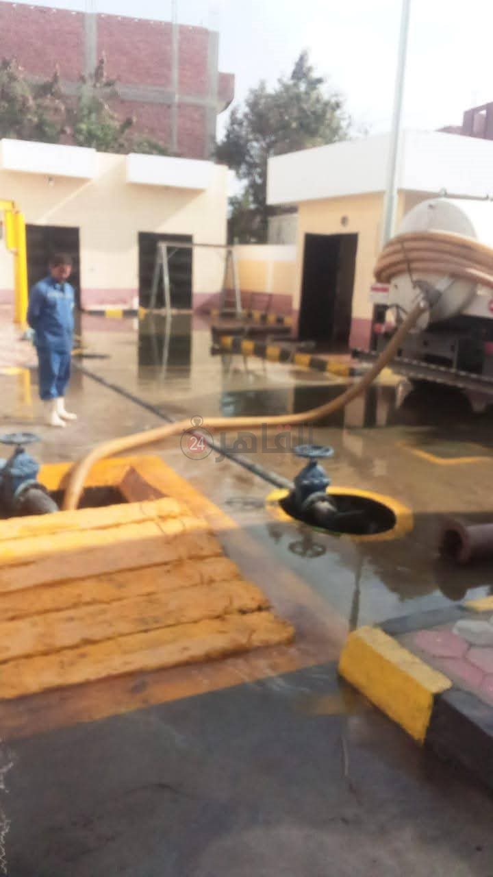 إصلاح الكسر المفاجئ بخط الطرد في أبو جنشو