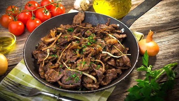 طريقة عمل الكبدة بالبصل زي المحلات