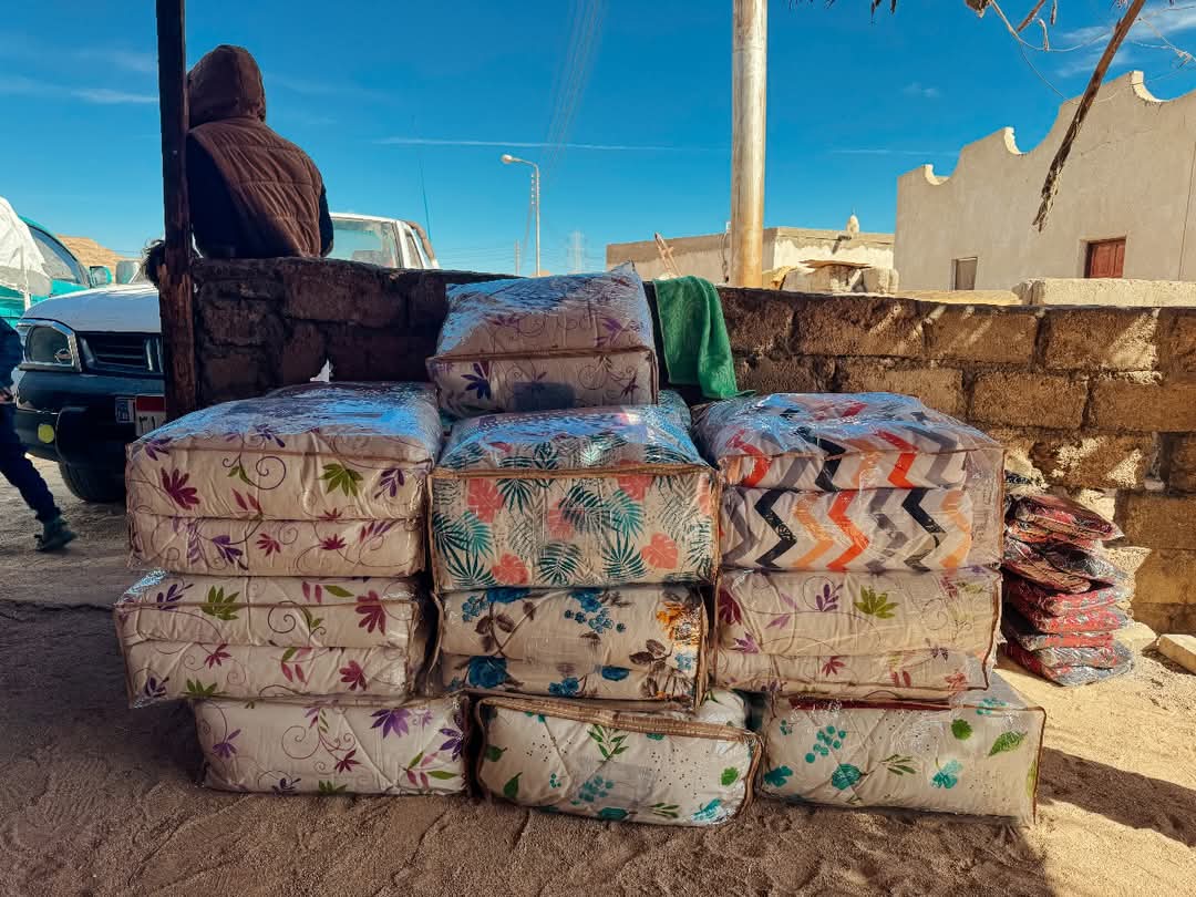 بنك الكساء يوزع أغطية وبطاطين على أهالي جنوب سيناء
