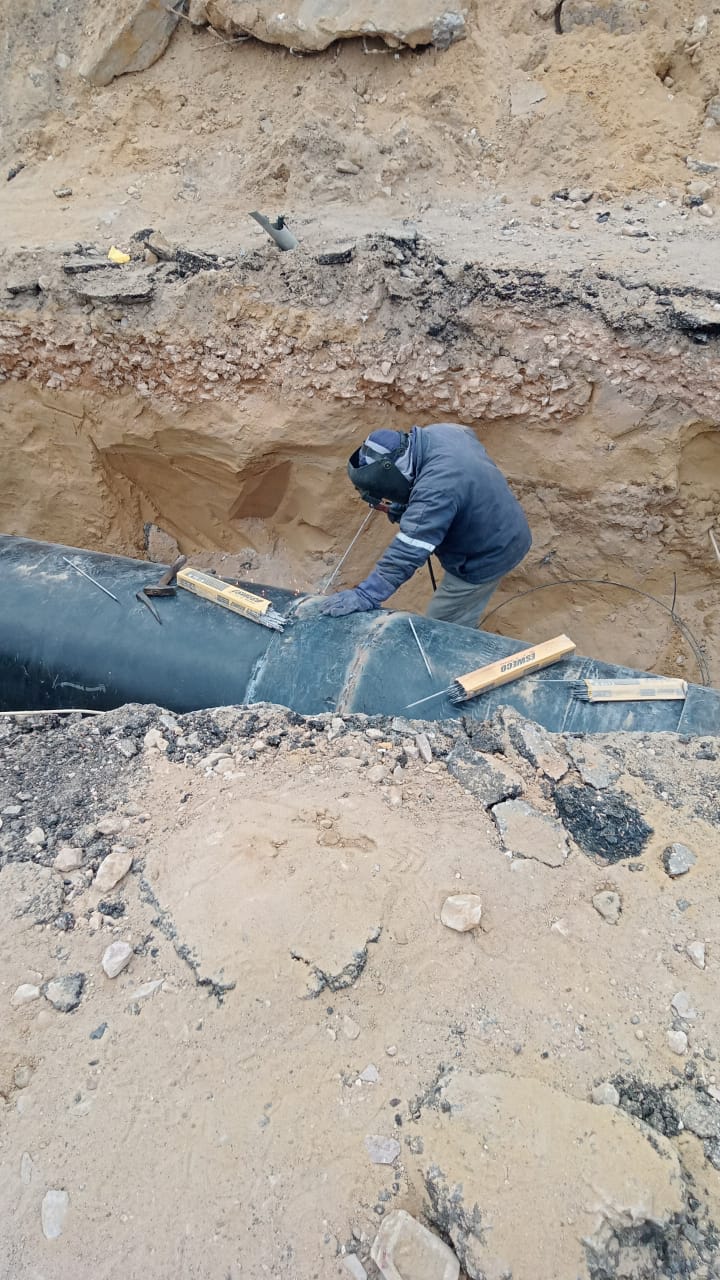 الانتهاء من أعمال إصلاح ماسورة مياه