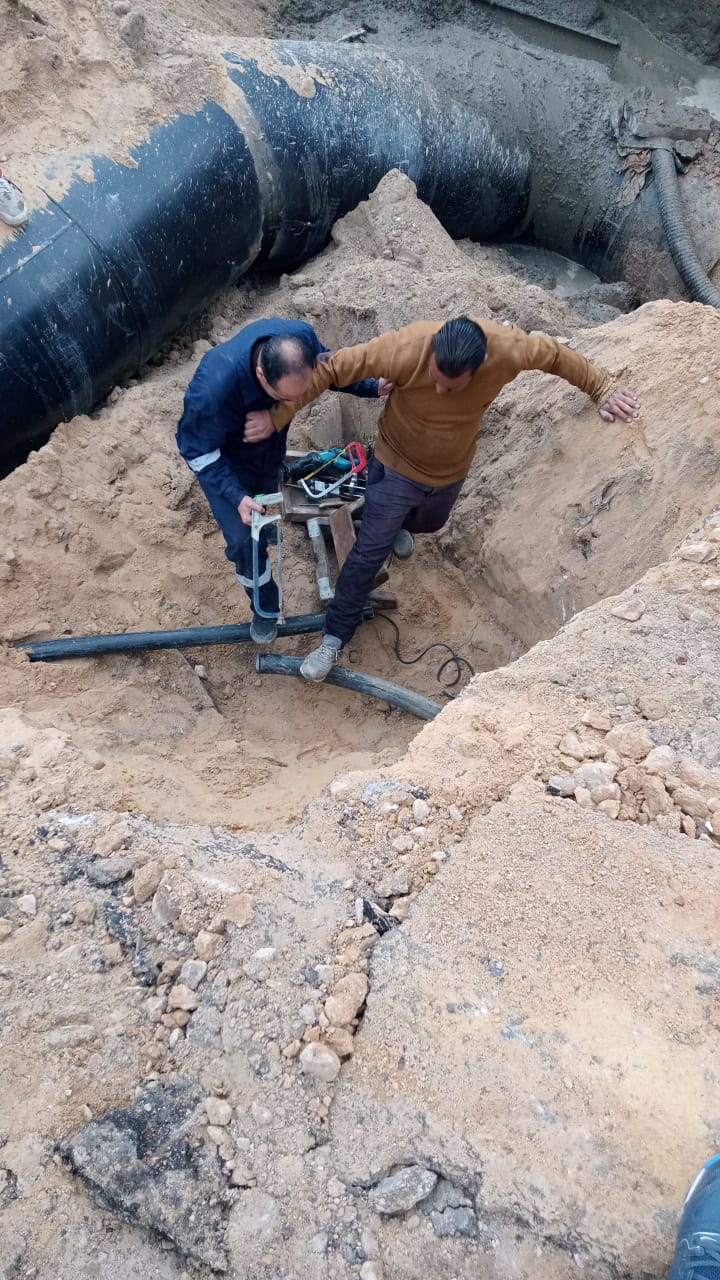 الانتهاء من أعمال إصلاح ماسورة مياه